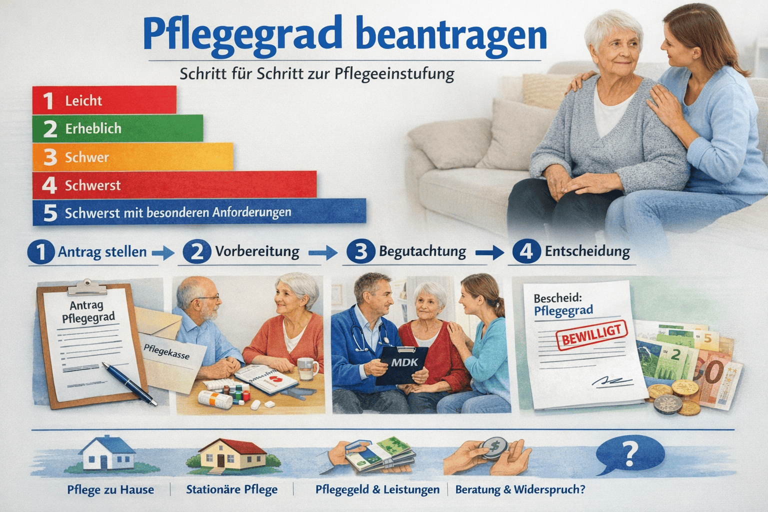 Wie beantrage ich einen Pflegegrad